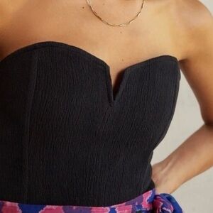 Anthropologie | Porridge by Anthropologie Black Corset Tube Top